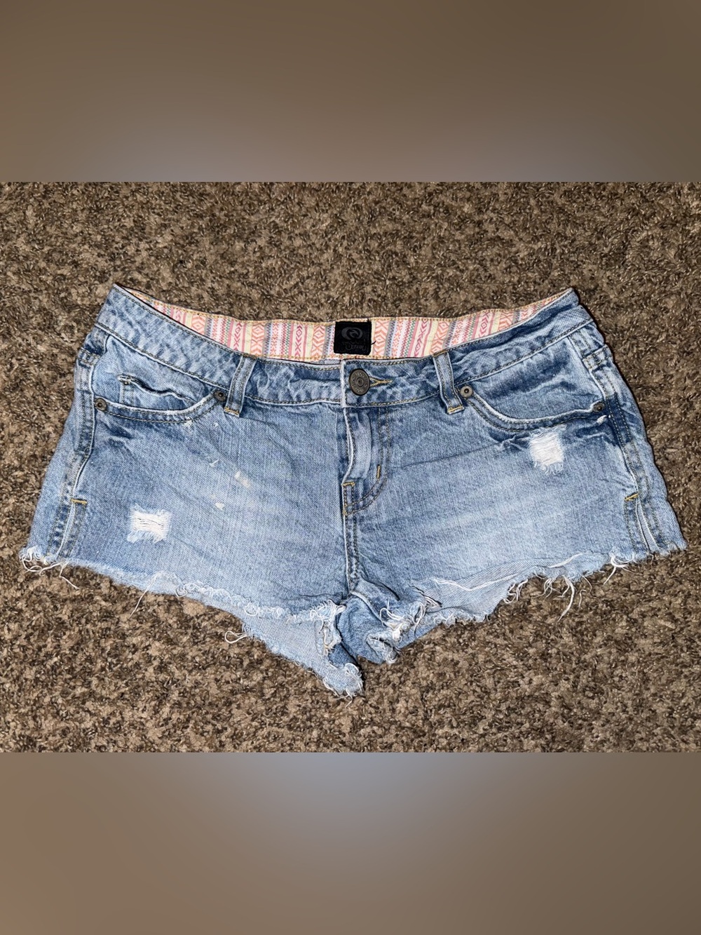 Rip Curl Denim Light Blue Distressed Cutoff Shorts